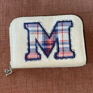 Justice letter M wallet zip coin purse ID holder